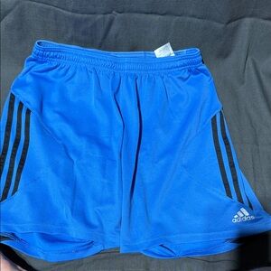 Adidas Men's Athletic Shorts in Blue with Black Stripes